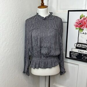 NWOT Current Air Gray Boho Blouse Size M